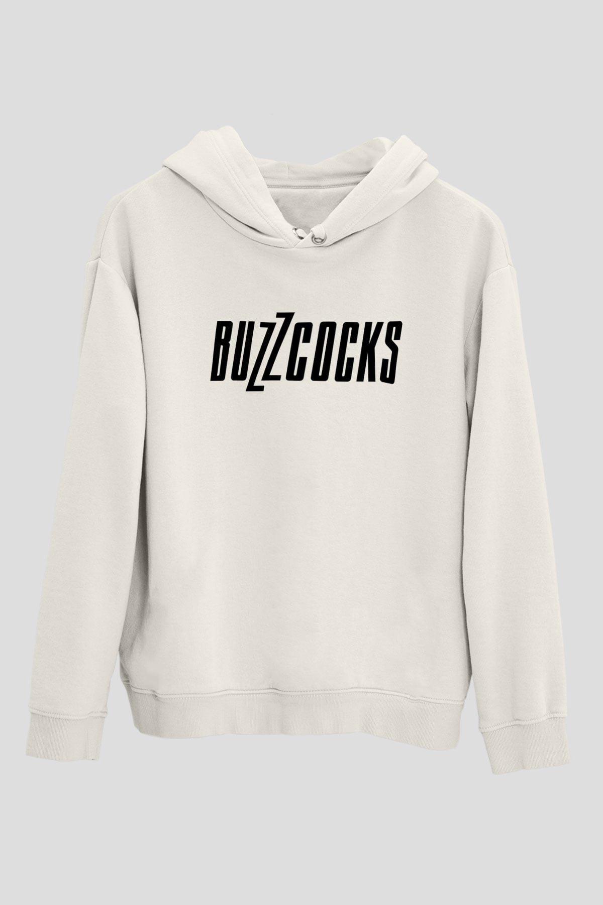 Buzzcocks Beyaz Unisex Kapşonlu Sweatshirt