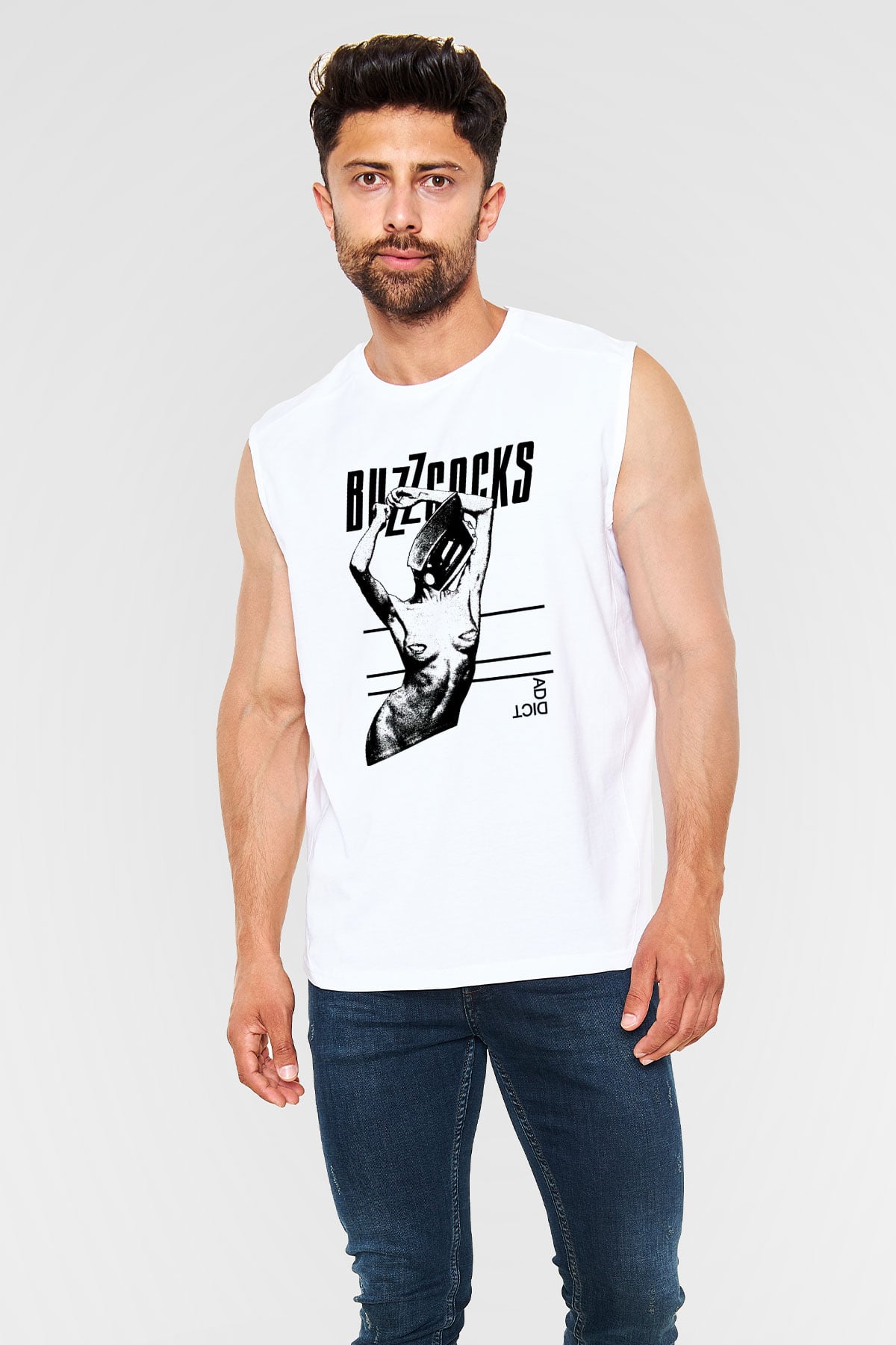 Buzzcocks Beyaz Unisex Kolsuz Tişört