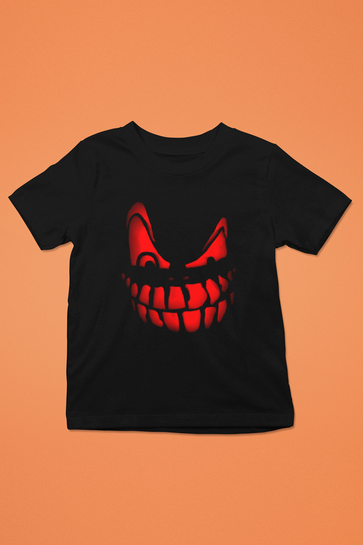 Cadılar Bayramı-Halloween Baskılı Siyah Unisex Çocuk Tişört
