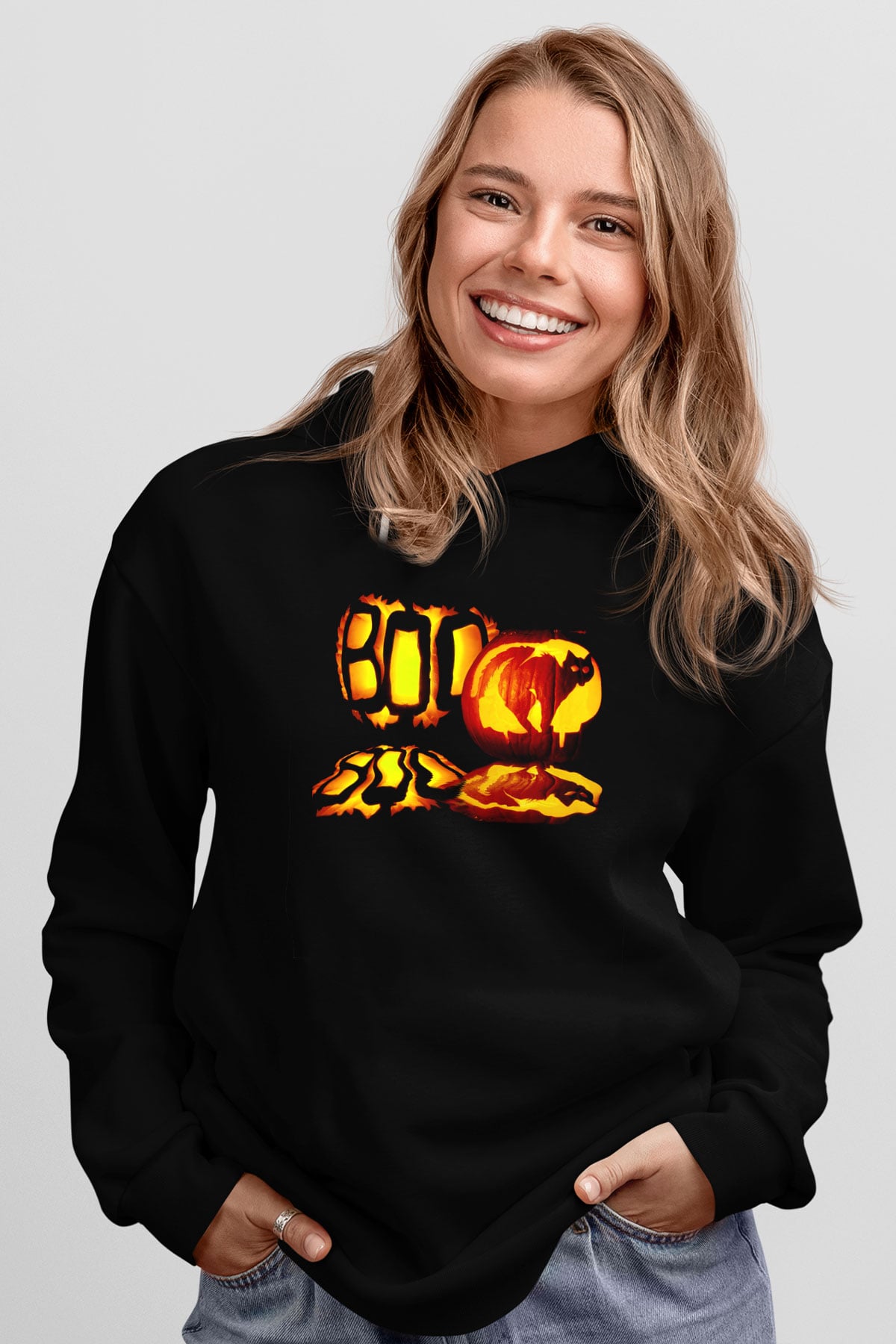 Cadılar Bayramı-Halloween Siyah Unisex Hoodie