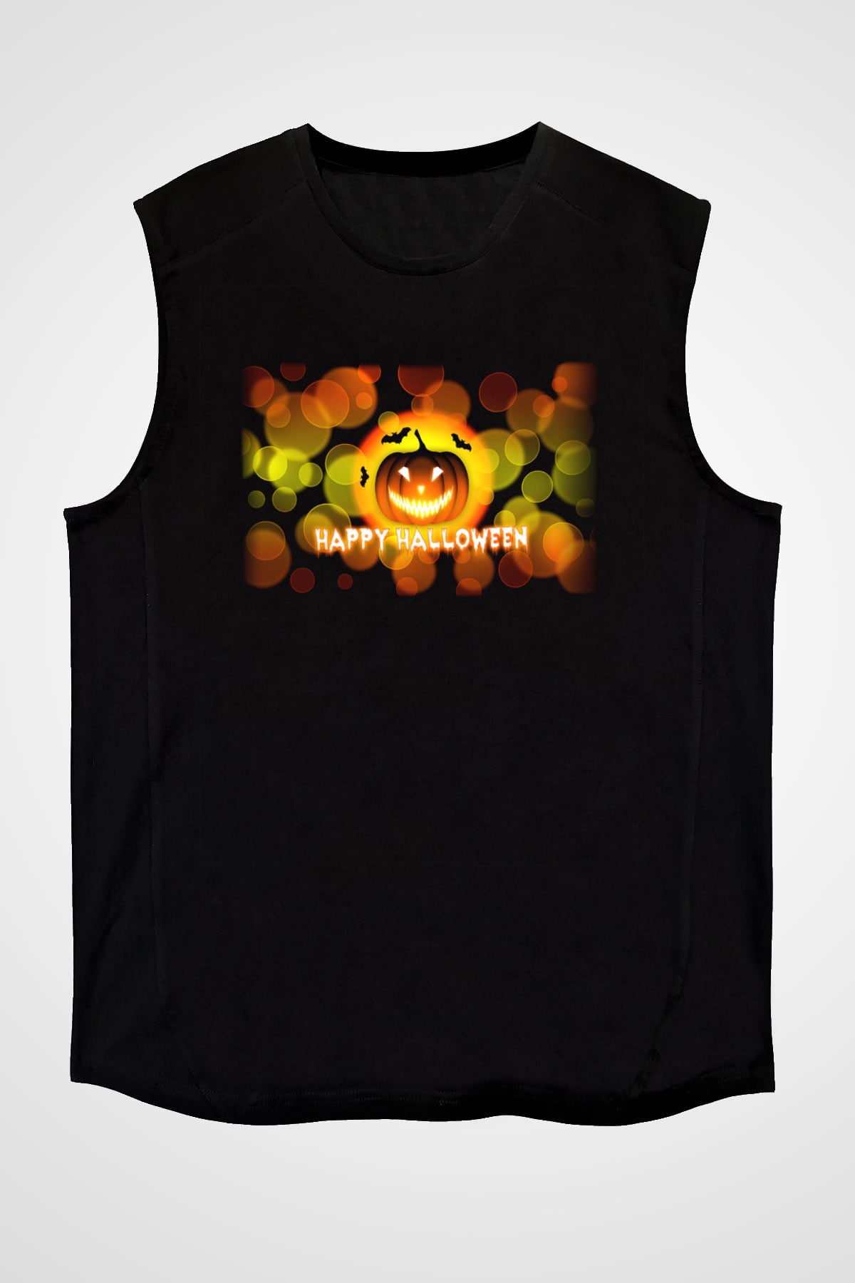Cadılar Bayramı-Halloween Siyah Unisex Kolsuz Tişört