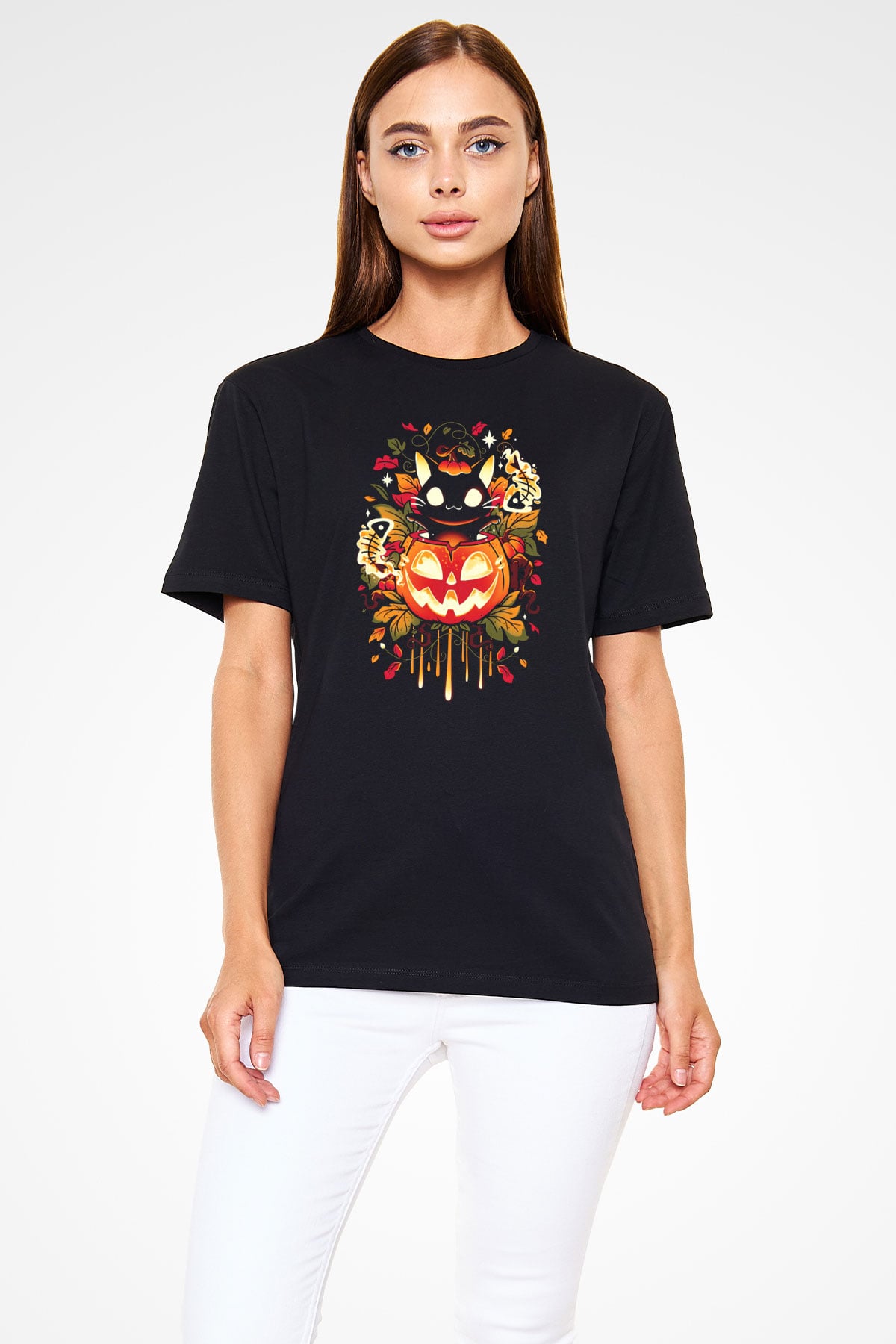 Cadılar Bayramı-Halloween Siyah Unisex Tişört T-Shirt - TişörtFabrikası