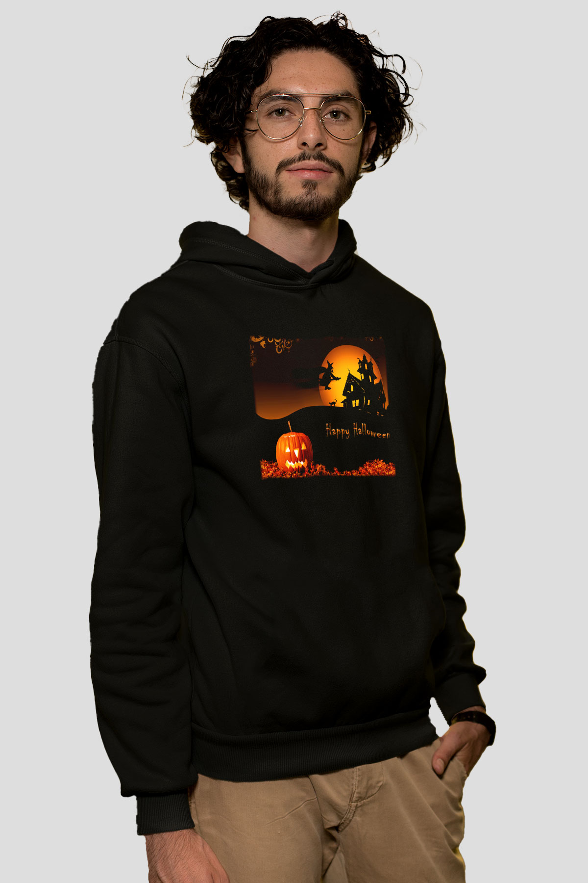 Cadılar Bayramı-Halloween Siyah Unisex Hoodie