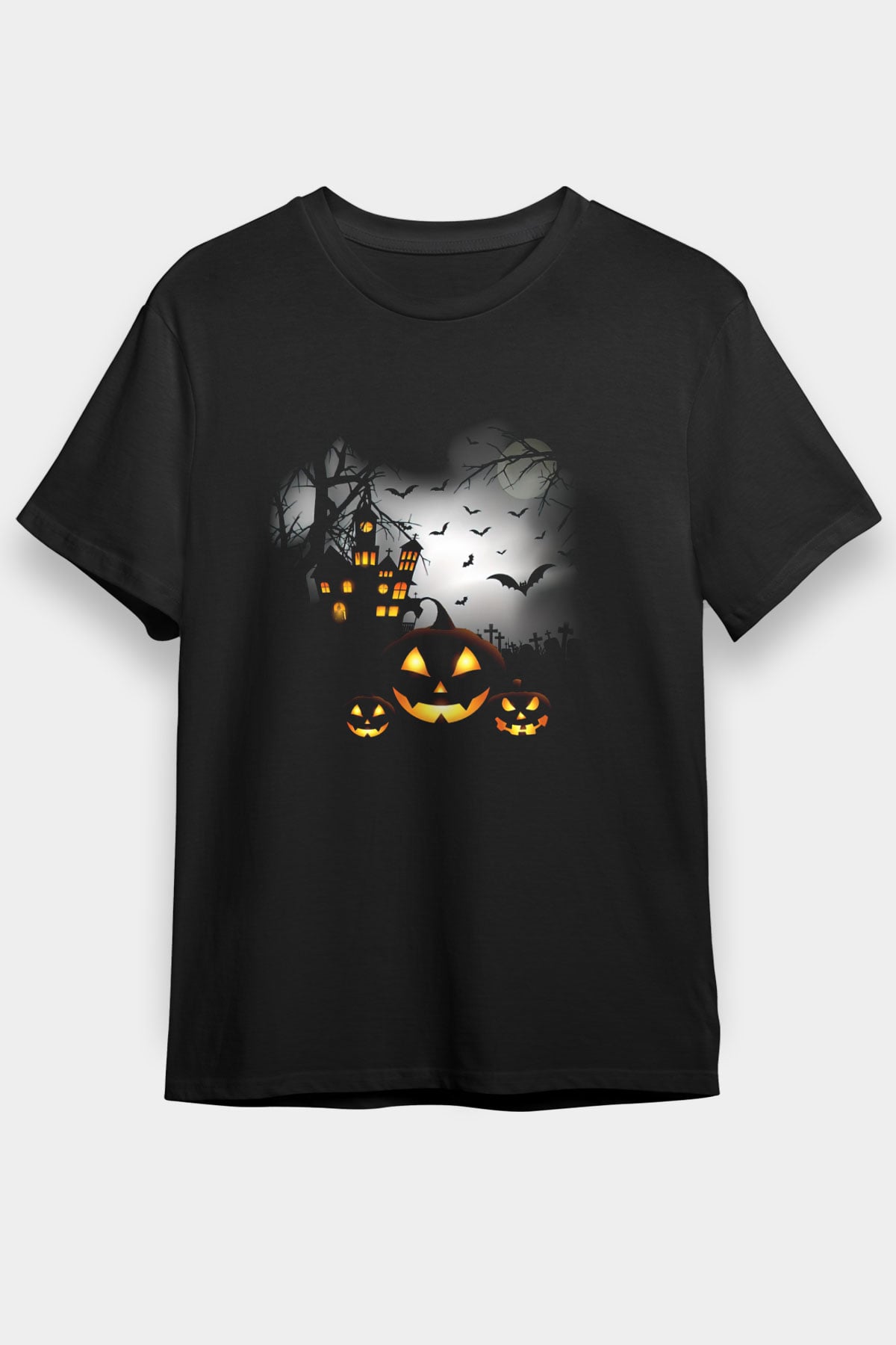 Cadılar Bayramı-Halloween Siyah Unisex Tişört T-Shirt - TişörtFabrikası