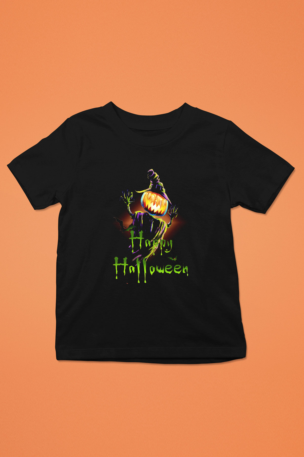 Cadılar Bayramı-Halloween Siyah Unisex Çocuk Tişört