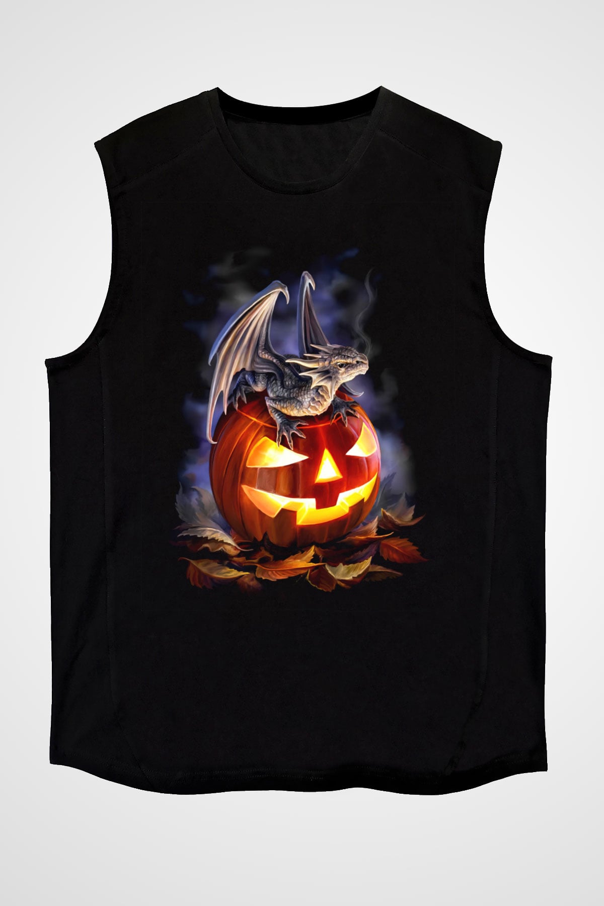 Cadılar Bayramı-Halloween Siyah Unisex Kolsuz Tişört