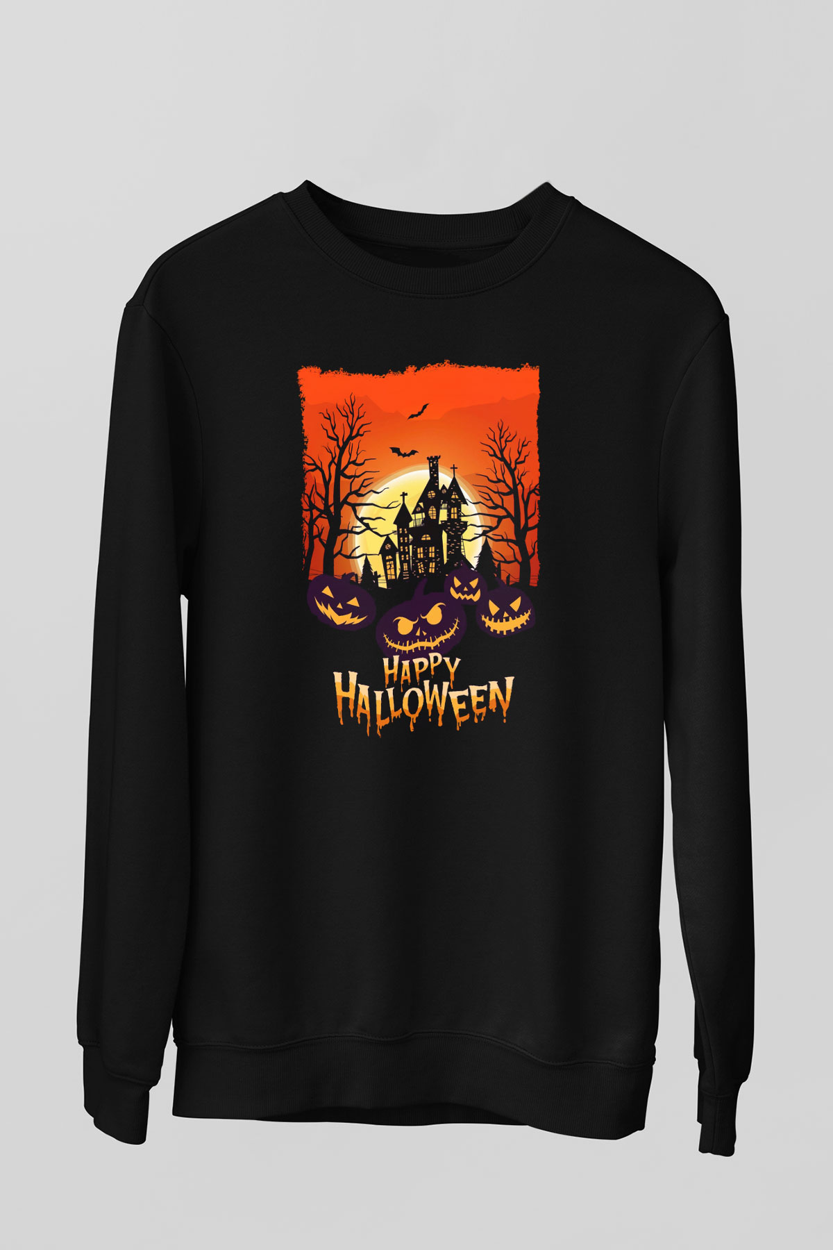 Cadılar Bayramı-Halloween Siyah Unisex Sweatshirt