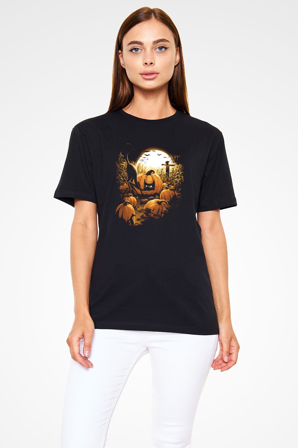 Cadılar Bayramı-Halloween Siyah Unisex Tişört T-Shirt - TişörtFabrikası