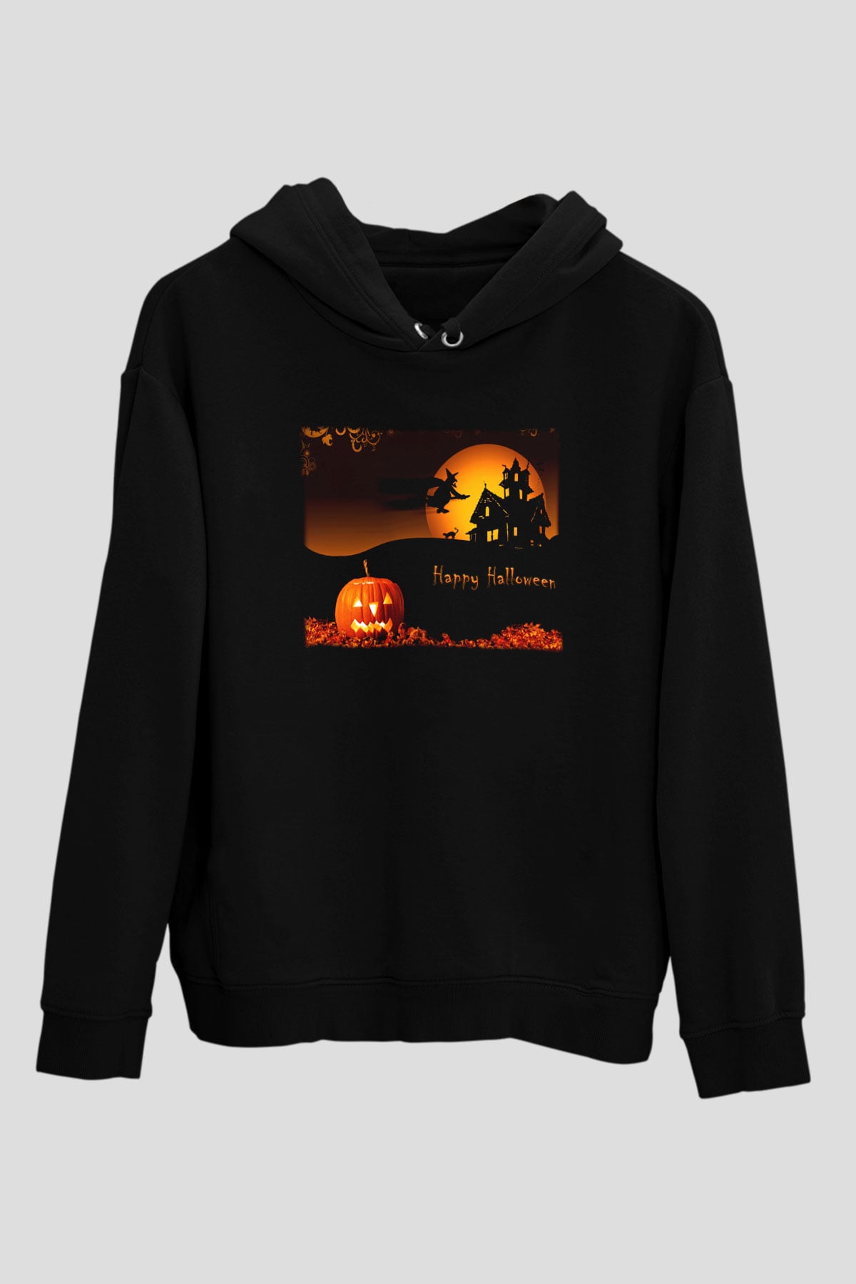 Cadılar Bayramı-Halloween Siyah Unisex Hoodie
