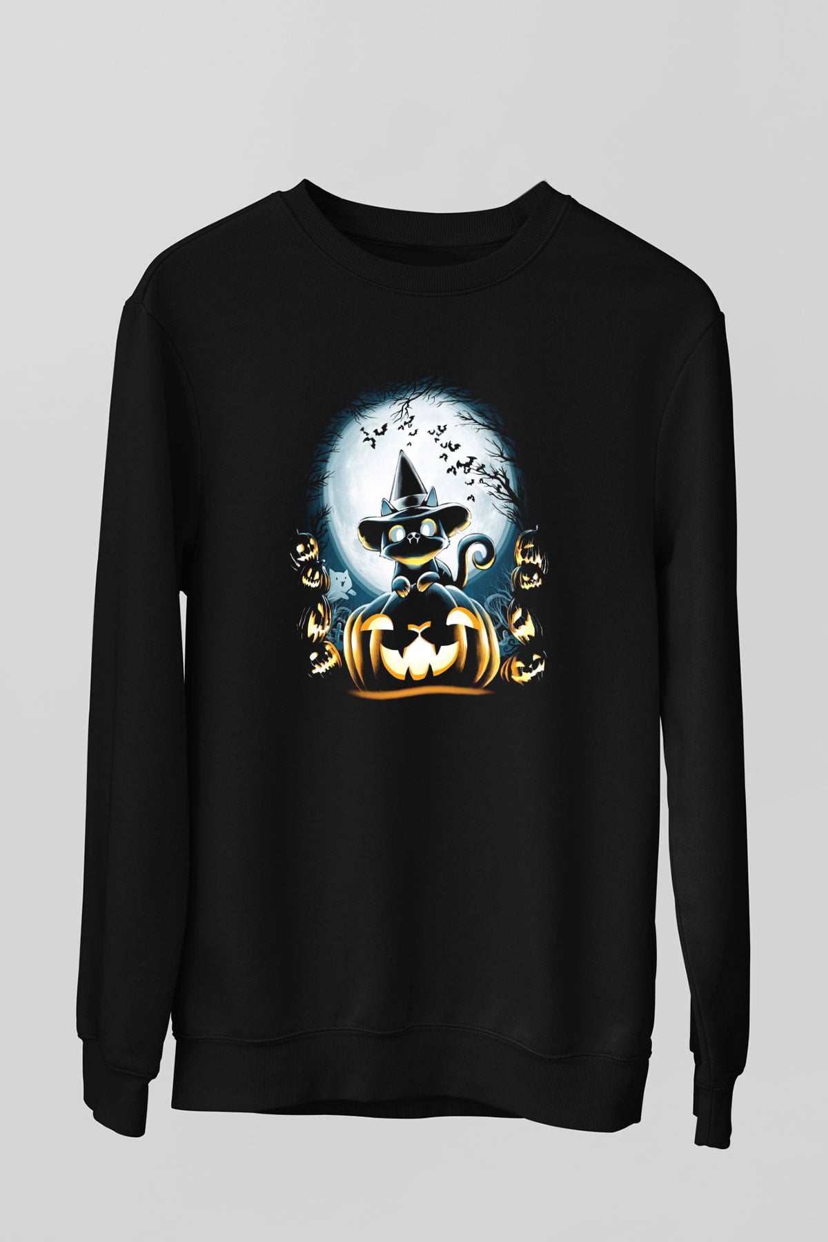 Cadılar Bayramı-Halloween Siyah Unisex Sweatshirt