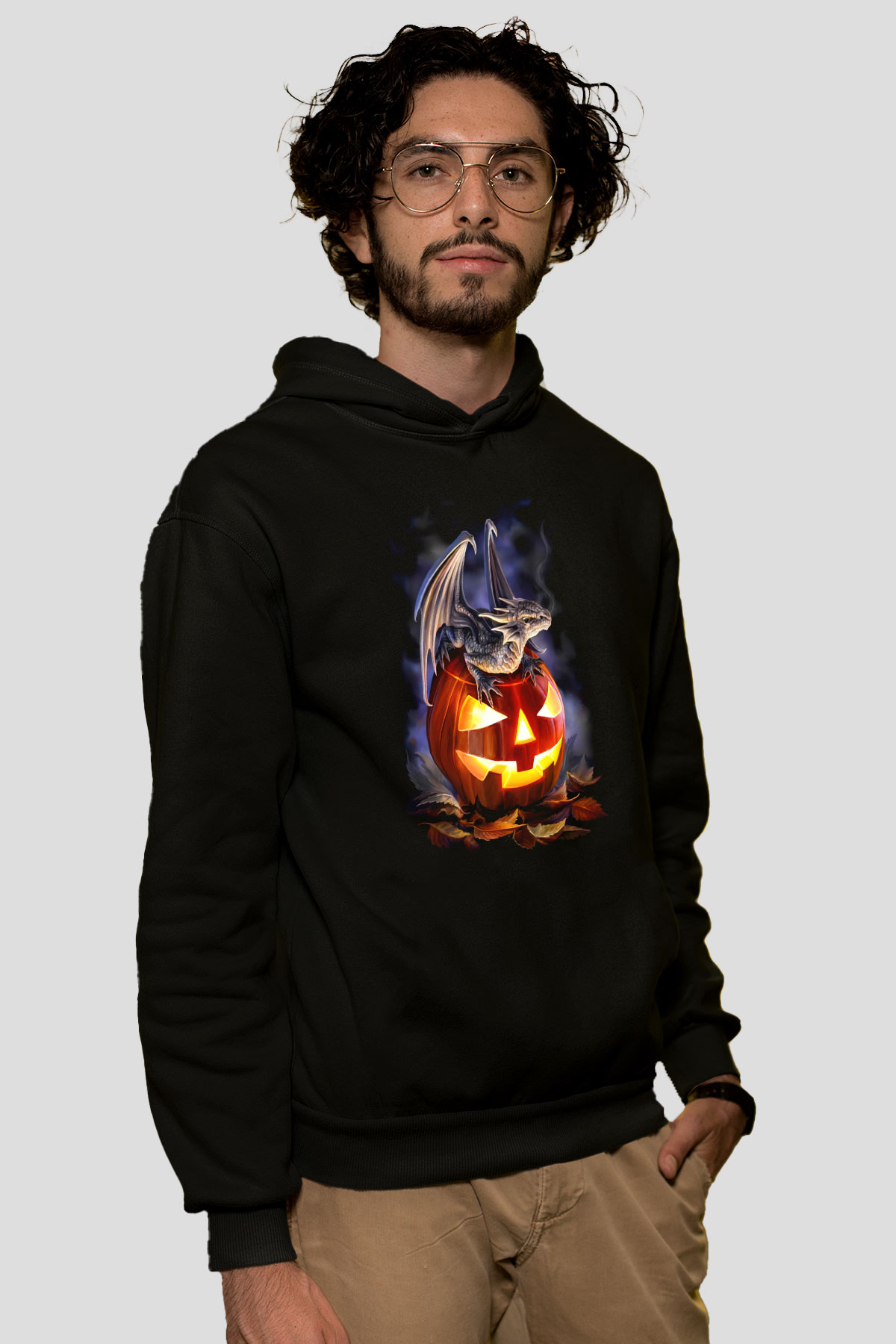 Cadılar Bayramı-Halloween Siyah Unisex Kapüşonlu Sweatshirt