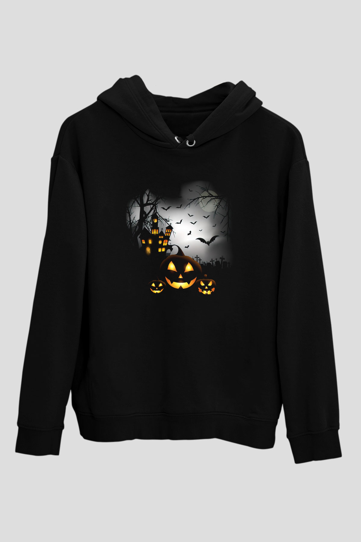 Cadılar Bayramı-Halloween Siyah Unisex Hoodie