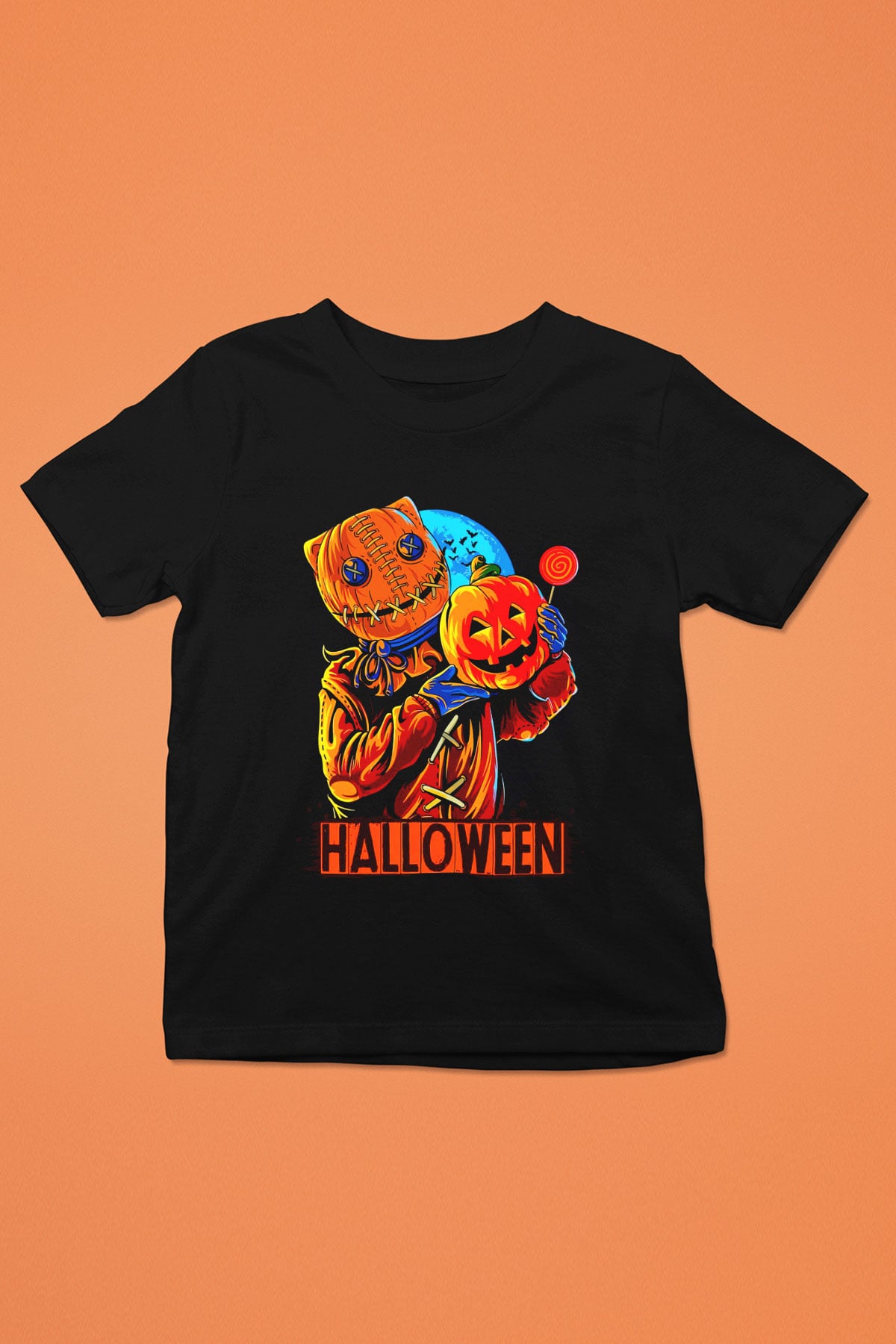 Cadılar Bayramı-Halloween Siyah Unisex Çocuk Tişört