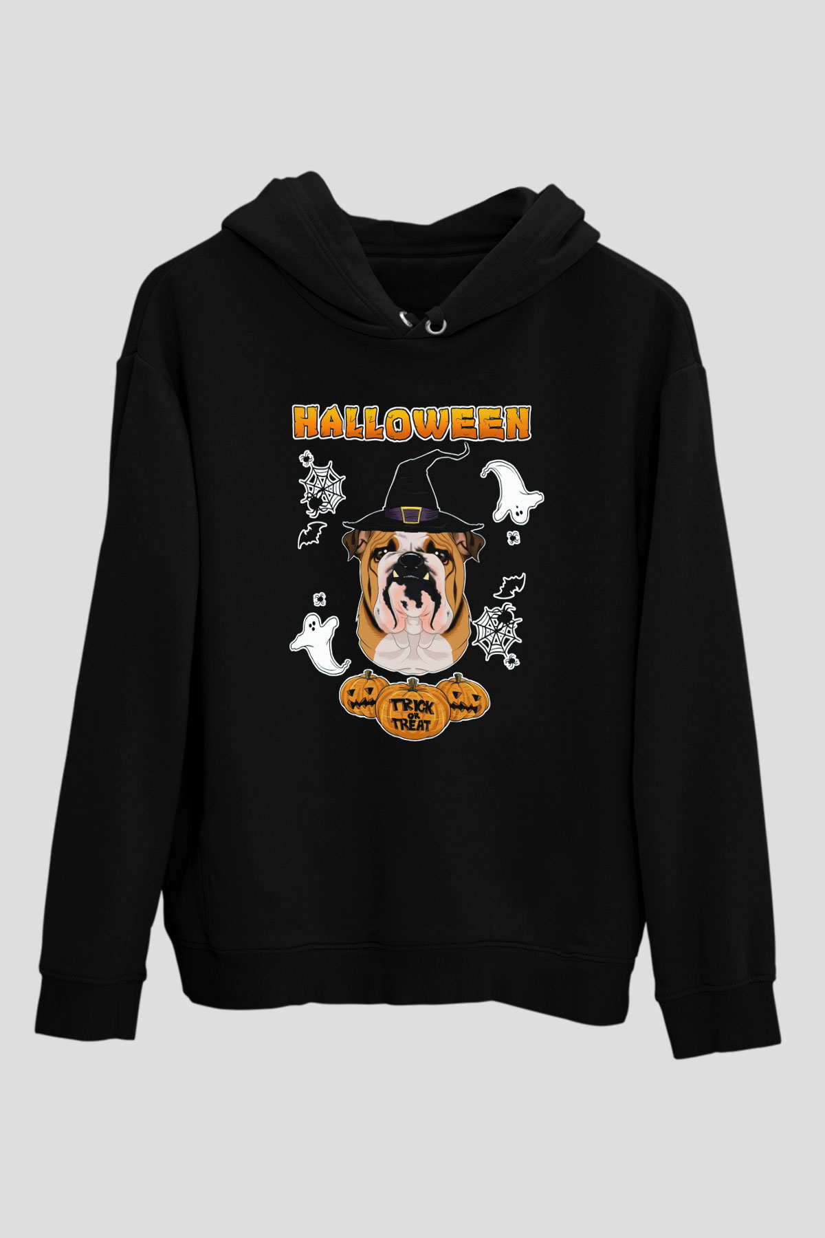 Cadılar Bayramı-Halloween Siyah Unisex Kapüşonlu Sweatshirt