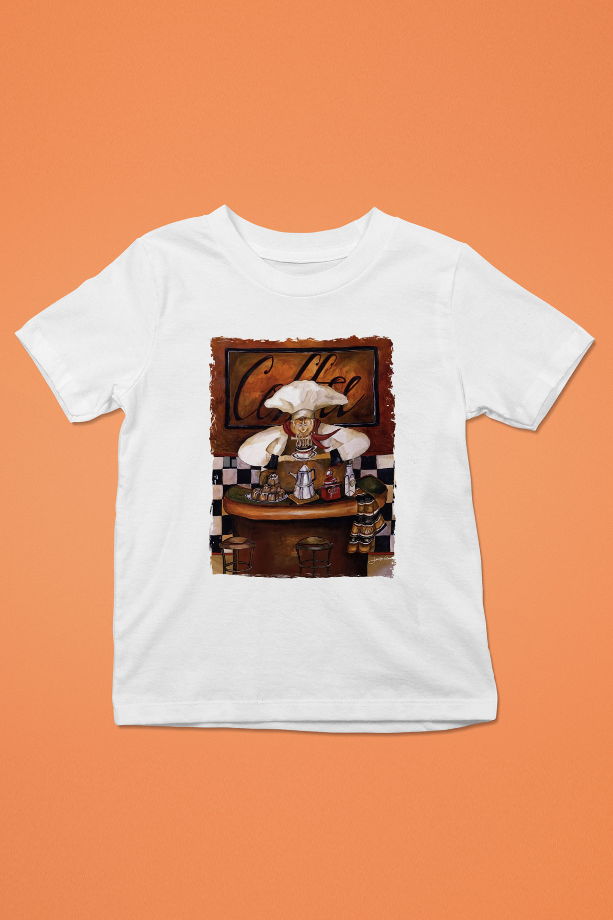 Cafe Beyaz Unisex Çocuk Tişört
