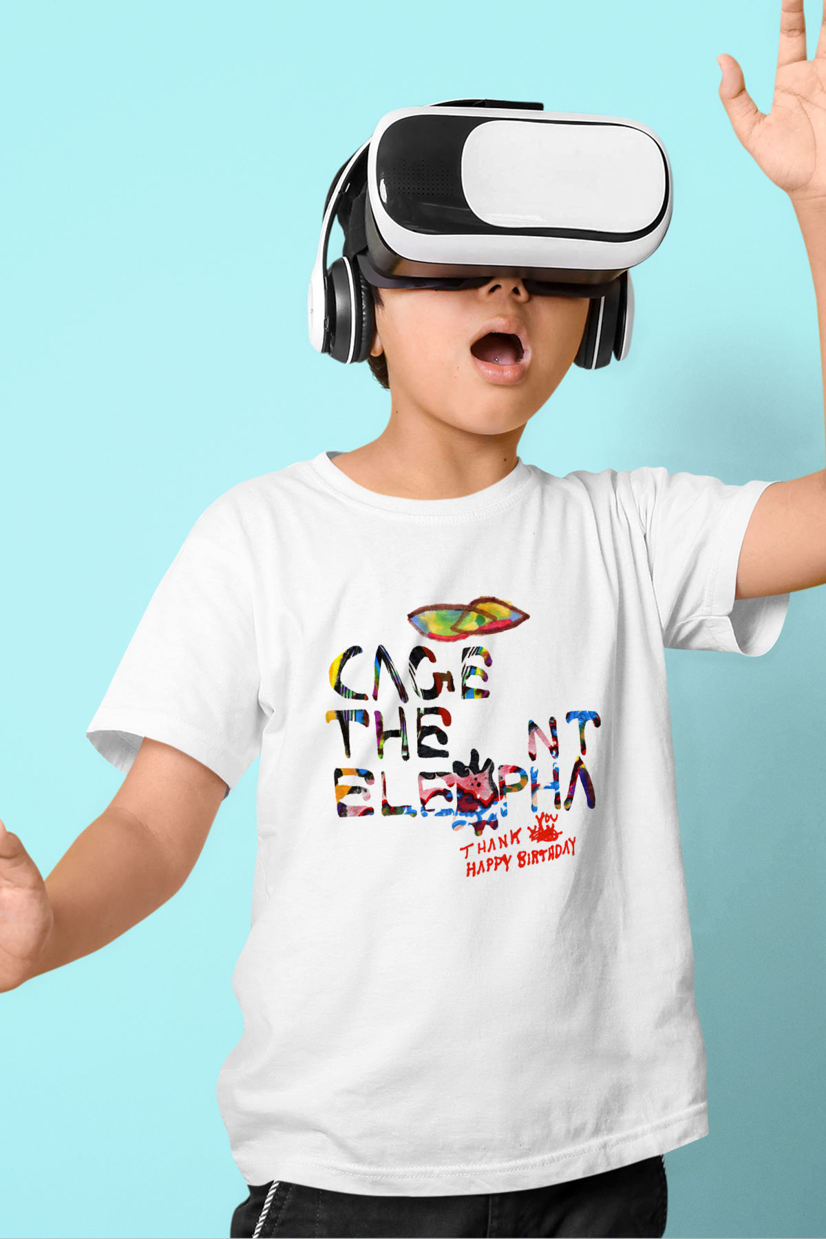 Cage the Elephant Baskılı Beyaz Unisex Çocuk Tişört