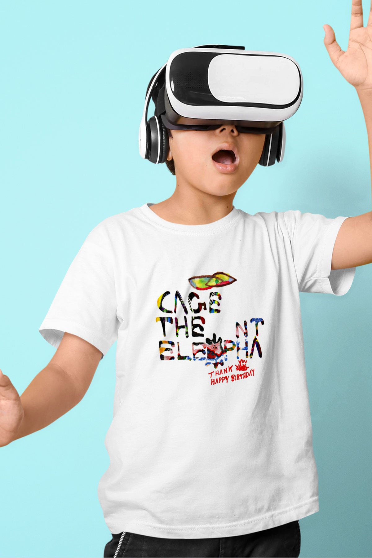 Cage the Elephant Baskılı Unisex Beyaz Çocuk Tişört