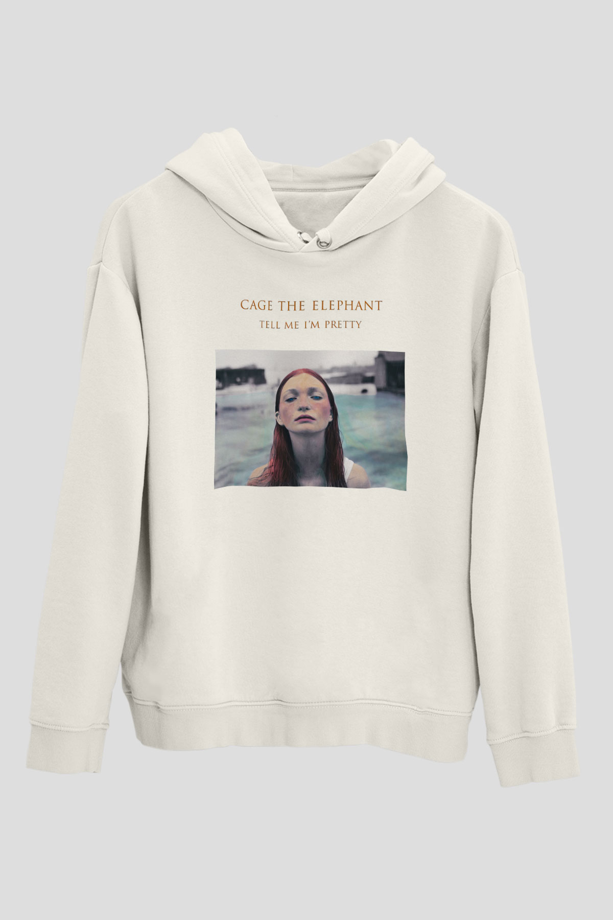 Cage the Elephant Beyaz Unisex Kapşonlu Sweatshirt