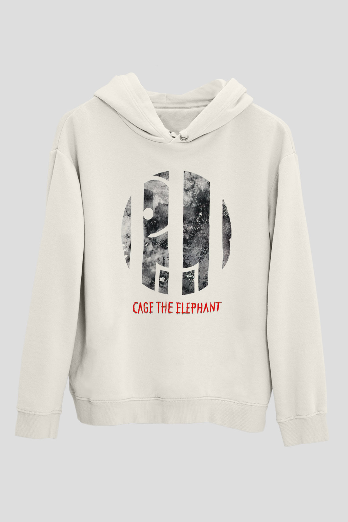 Cage the Elephant Beyaz Unisex Kapşonlu Sweatshirt
