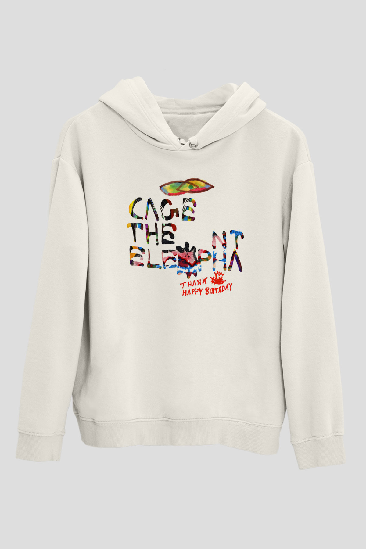 Cage the Elephant Beyaz Unisex Kapşonlu Sweatshirt