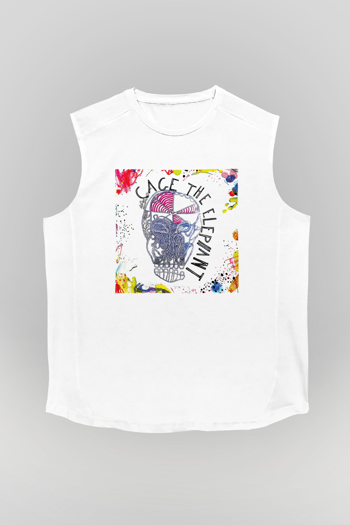 Cage the Elephant Beyaz Unisex Kolsuz Tişört