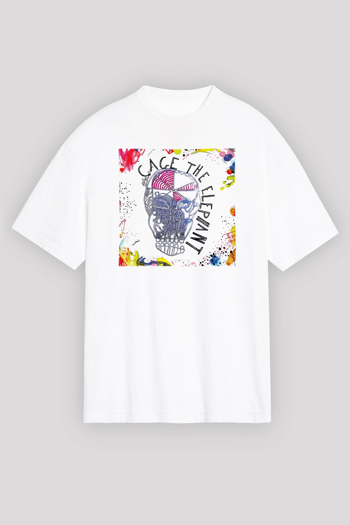 Cage the Elephant Beyaz Unisex Oversize Tişört T-Shirt