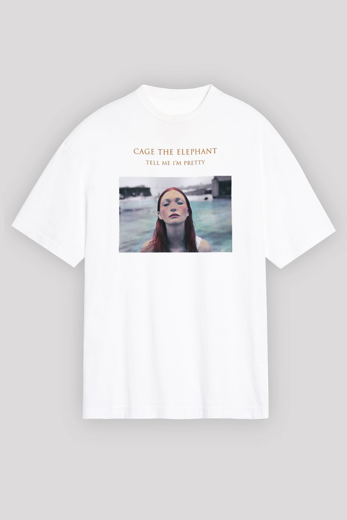 Cage the Elephant Beyaz Unisex Oversize Tişört T-Shirt