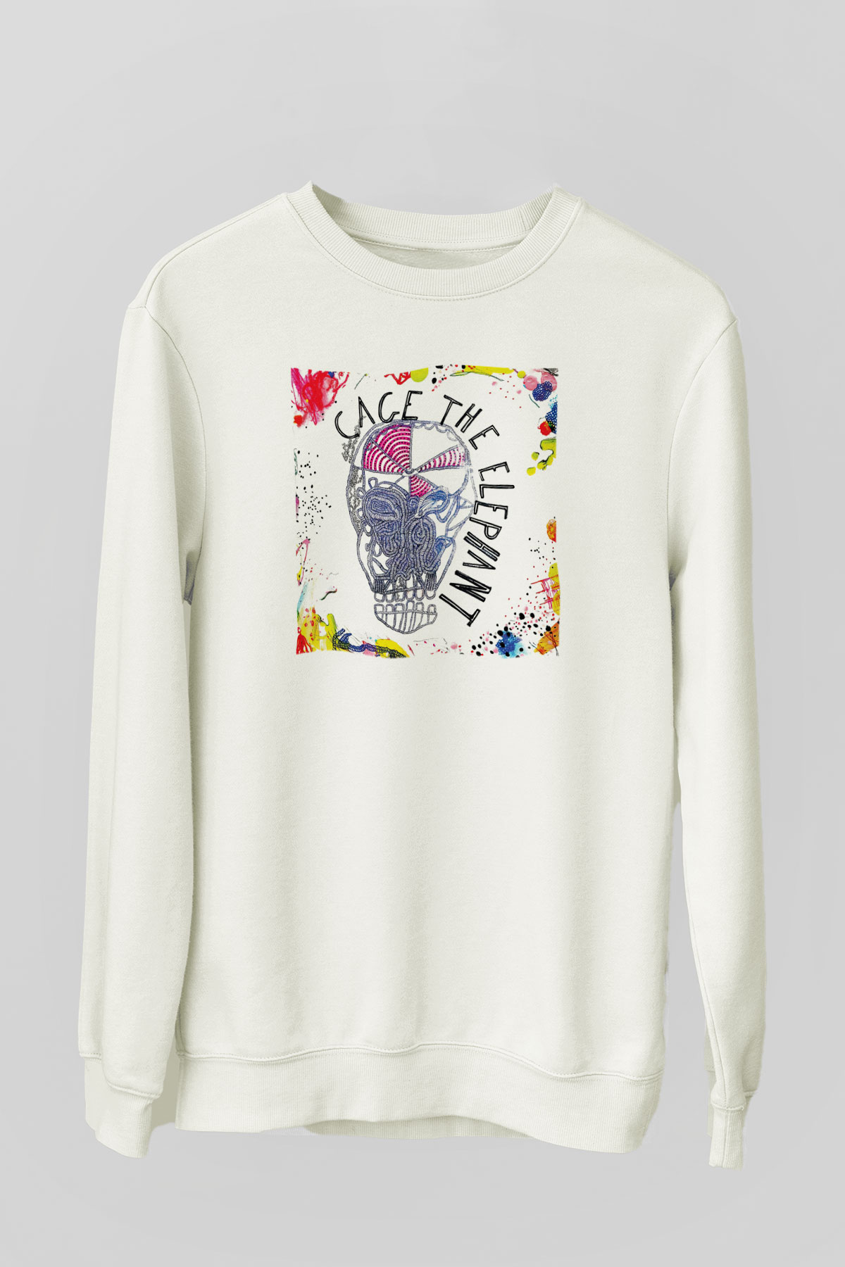 Cage the Elephant Beyaz Unisex Sweatshirt