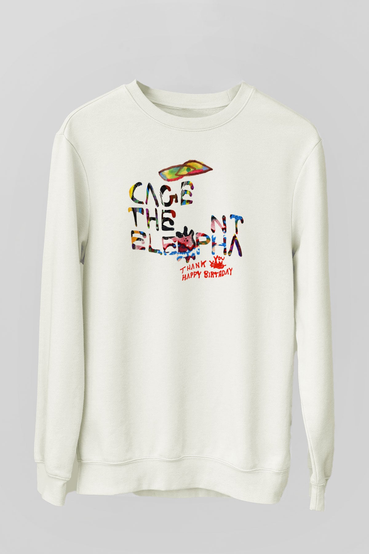 Cage the Elephant Beyaz Unisex Sweatshirt