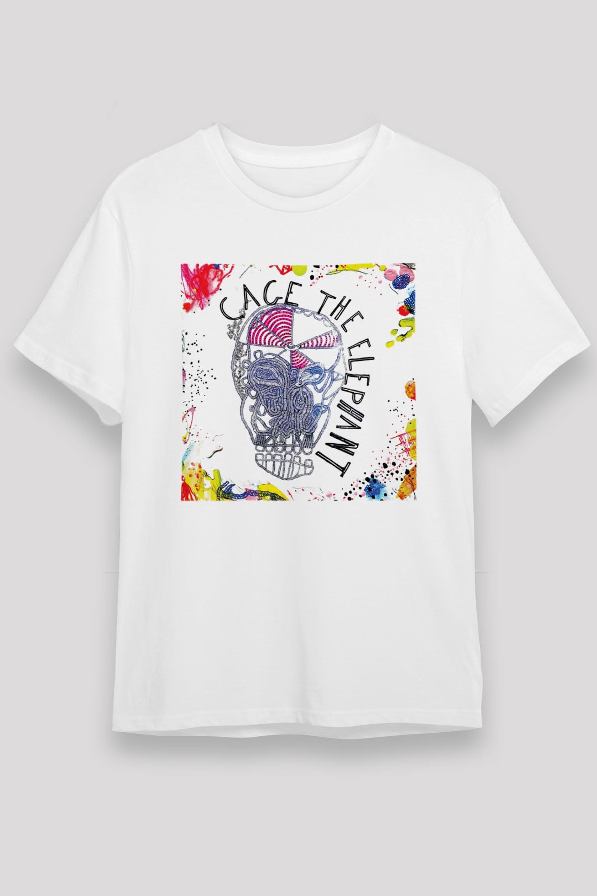 Cage the Elephant Beyaz Unisex Tişört T-Shirt - TişörtFabrikası