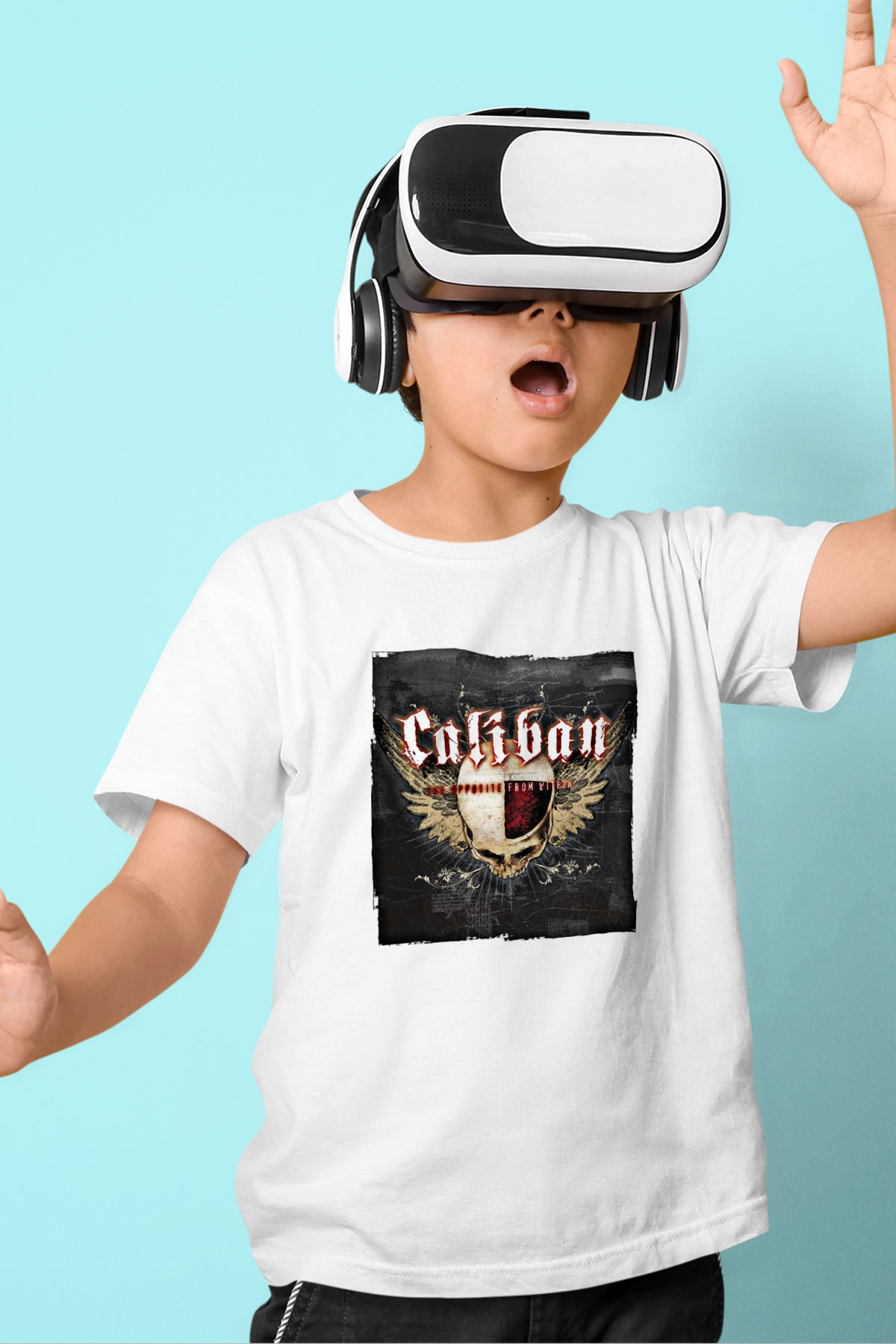 Caliban Baskılı Unisex Beyaz Çocuk Tişört