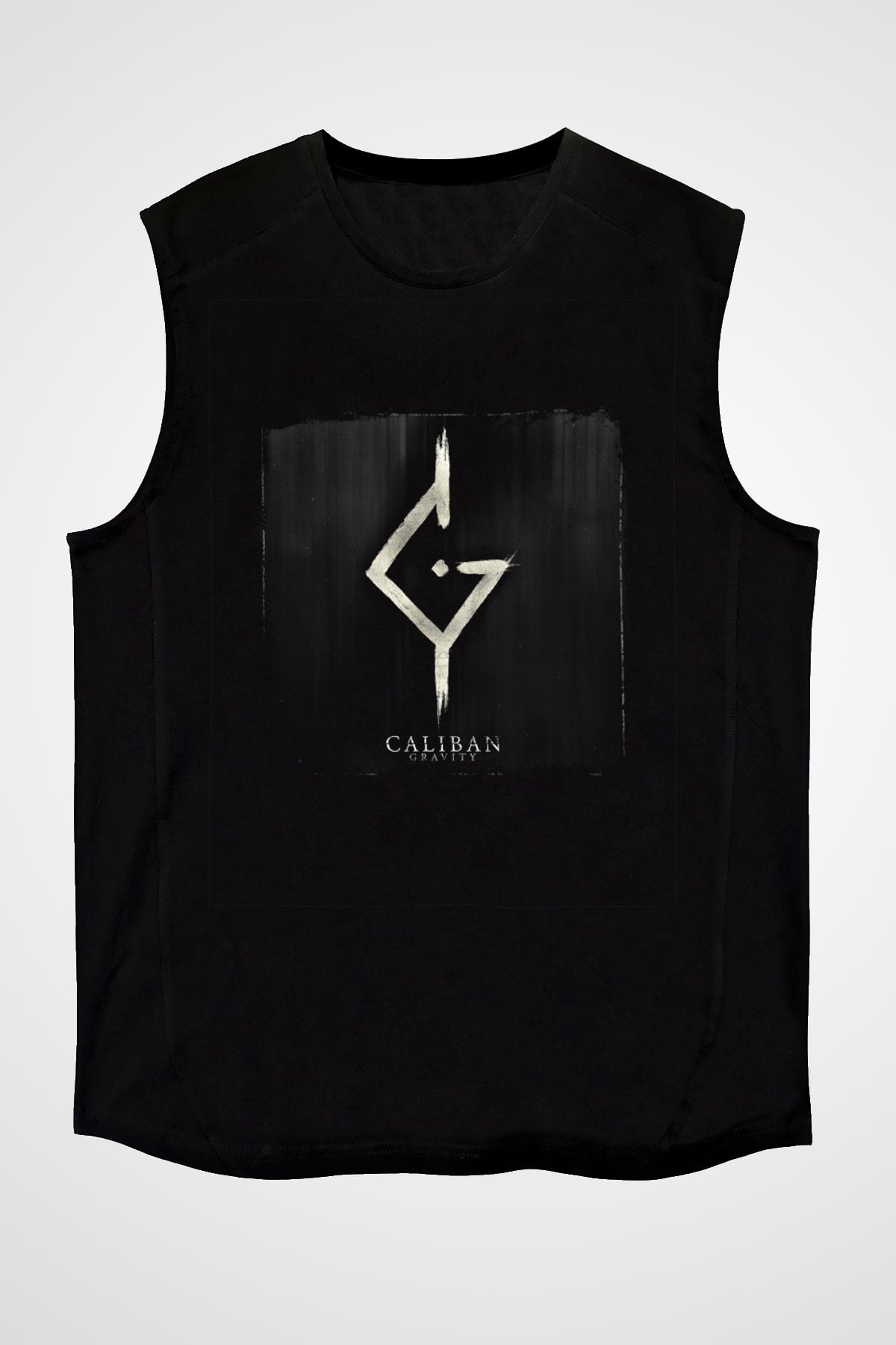 Caliban Baskılı Unisex Siyah Kolsuz Tişört