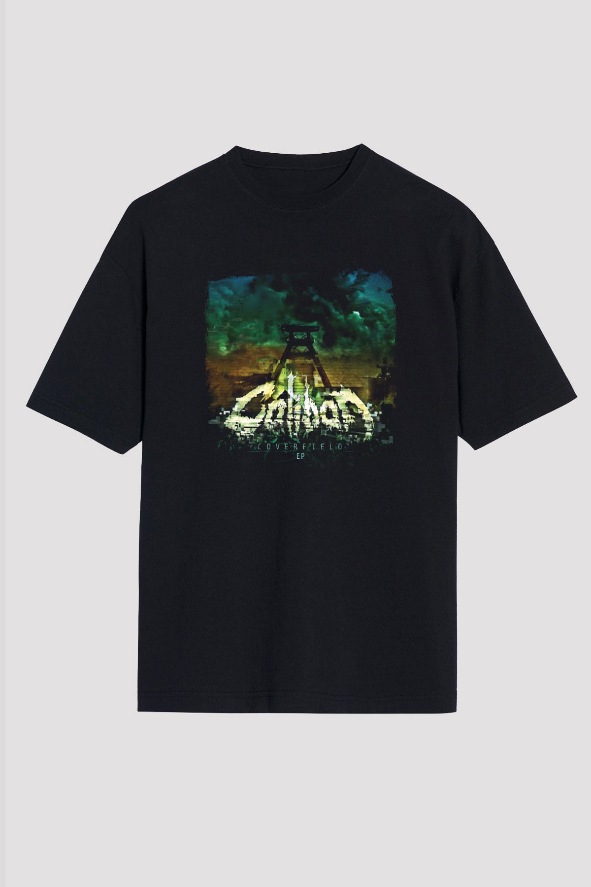 Caliban Baskılı Unisex Siyah Oversize Tişört