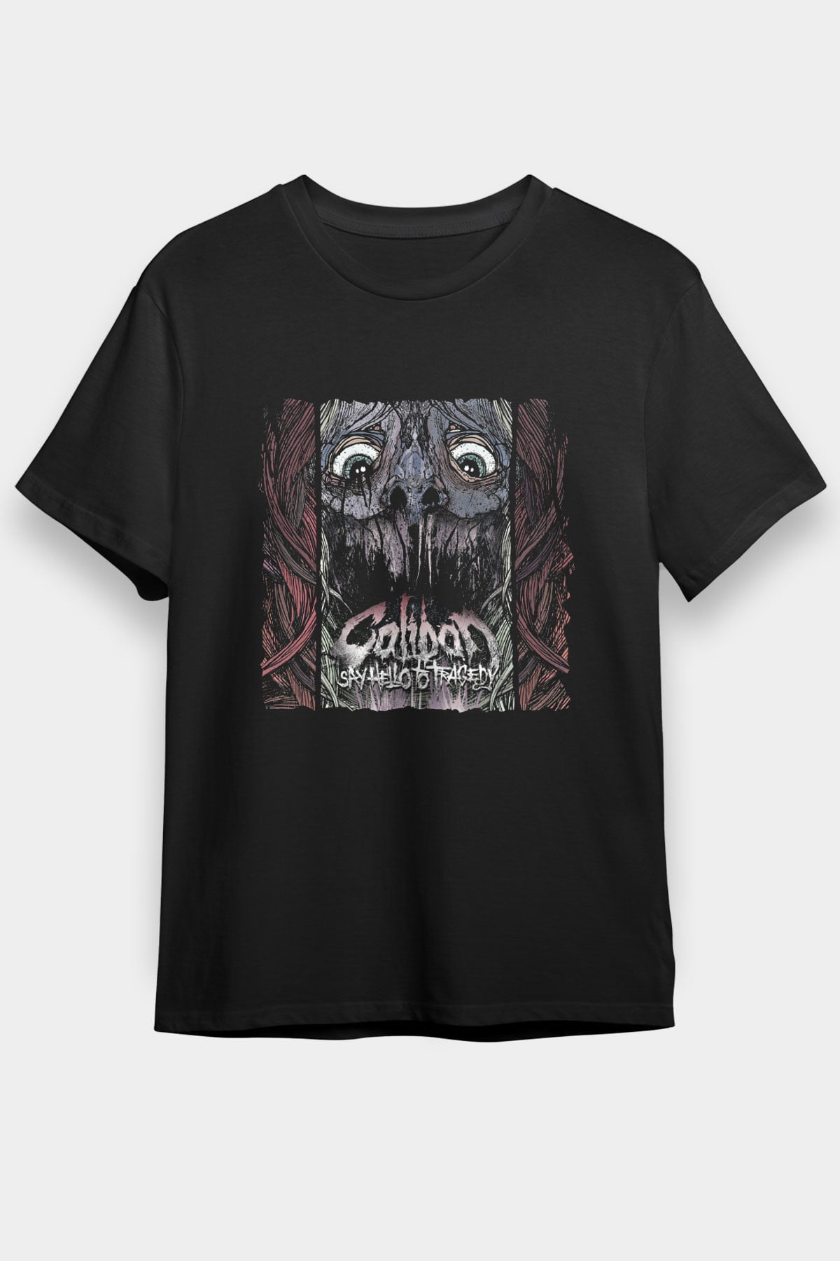 Caliban Baskılı Unisex Siyah Tişört