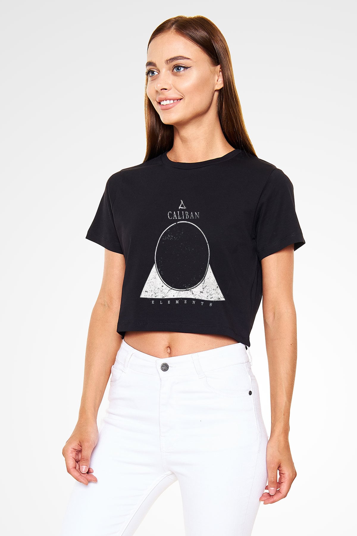 Caliban Siyah Crop Top Tişört