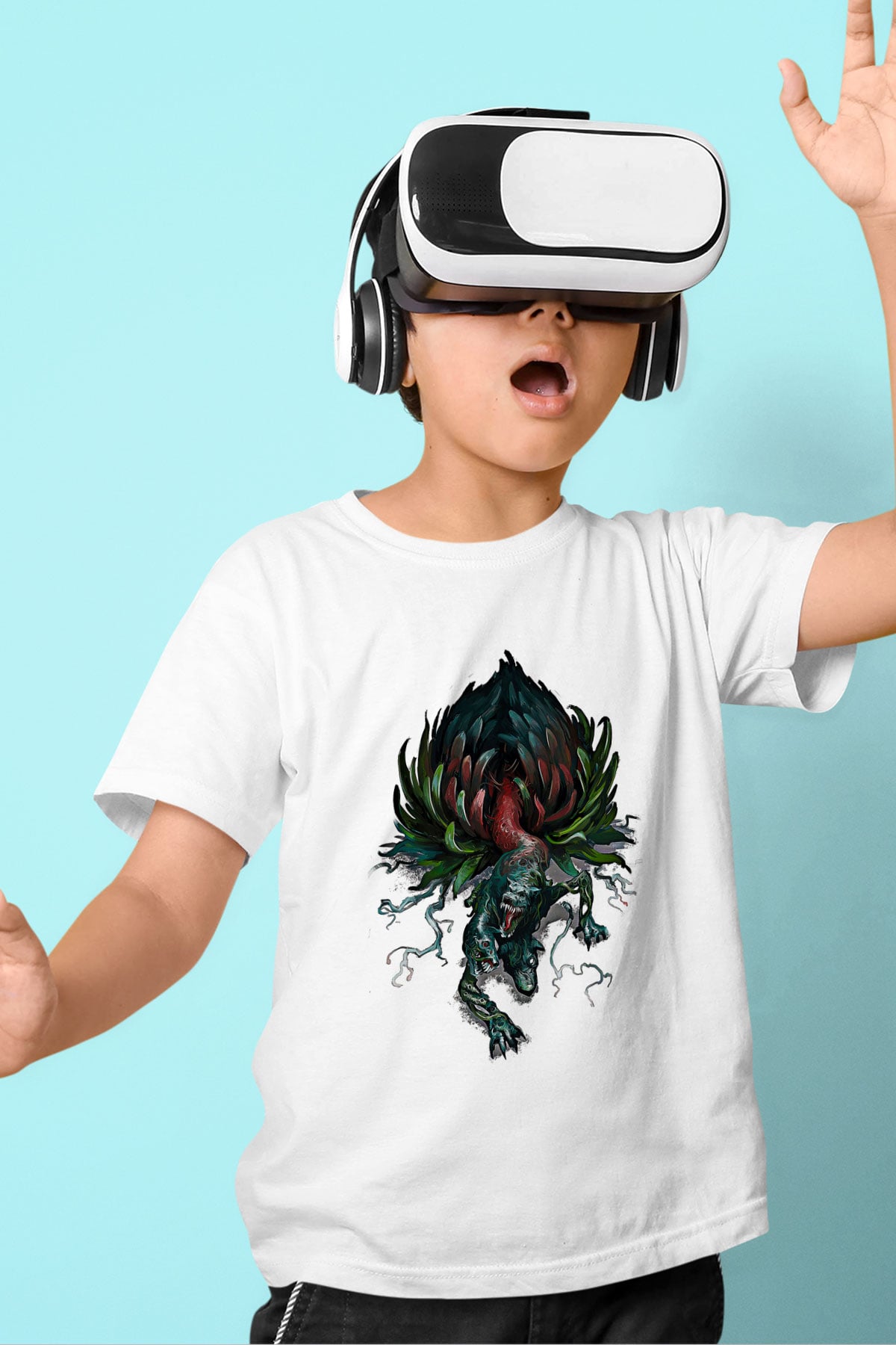 Call Of Ctulhu Baskılı Beyaz Unisex Beyaz Çocuk Tişört - Tshirt