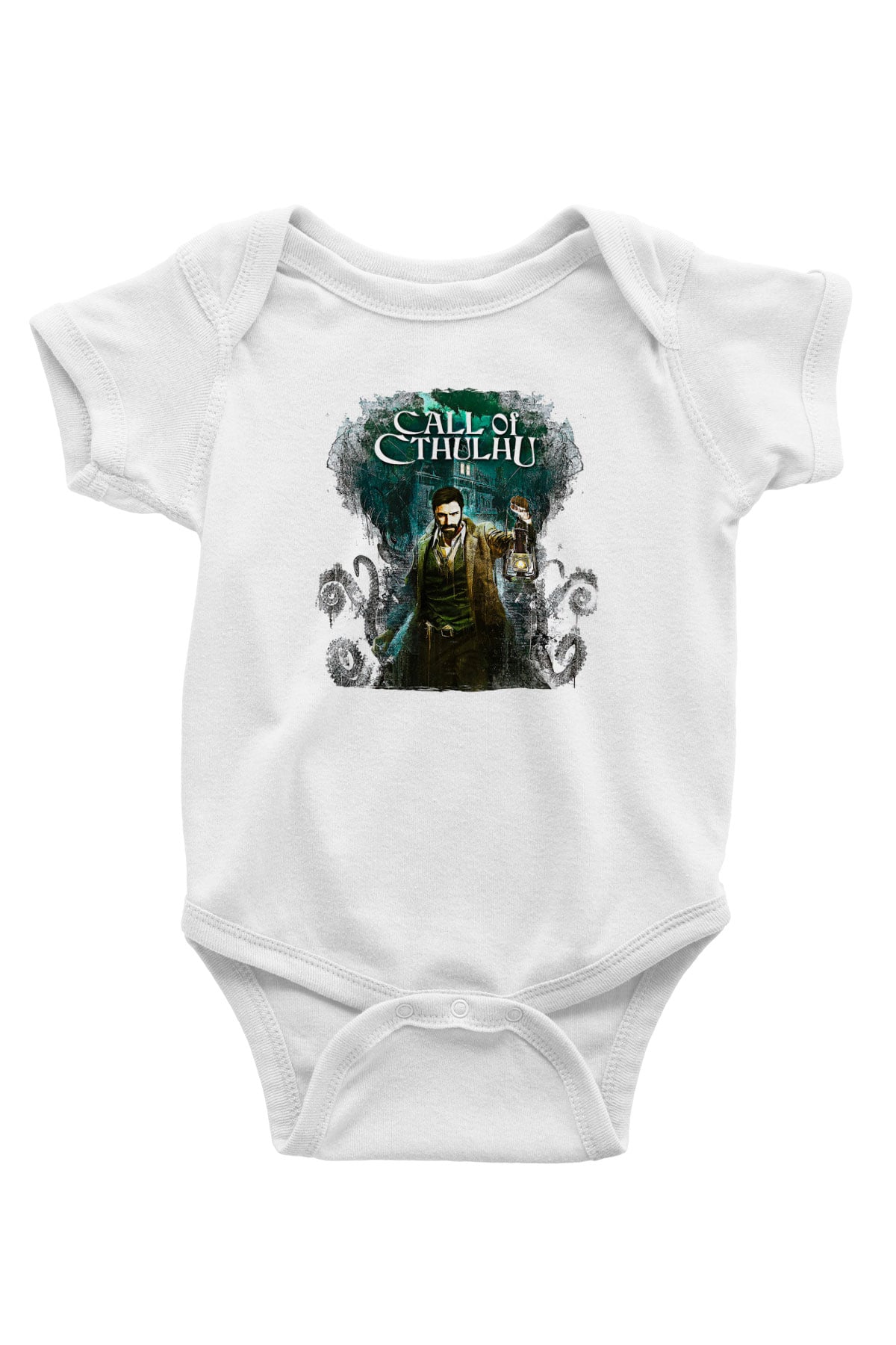 Call Of Ctulhu Baskılı Beyaz Unisex Bebek Body - Zıbın