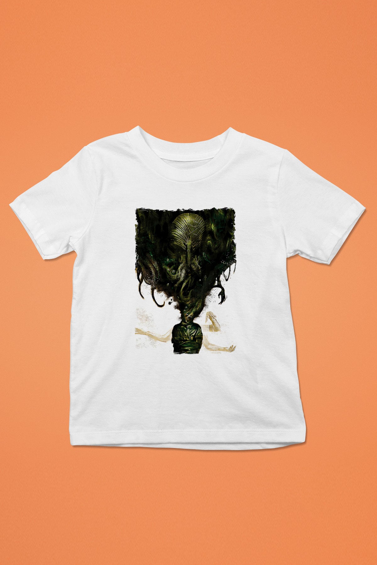 Call Of Ctulhu Baskılı Beyaz Unisex Beyaz Çocuk Tişört - Tshirt