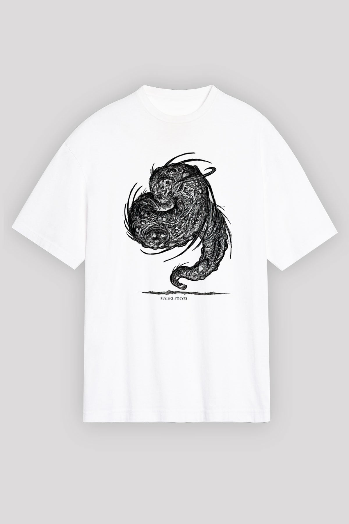 Call Of Ctulhu Baskılı Beyaz Unisex Oversize Tişört - Tshirt