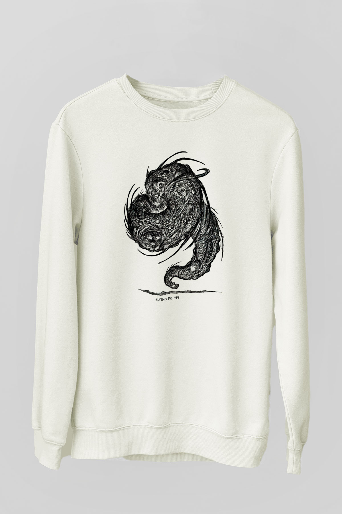 Call Of Ctulhu Baskılı Beyaz Unisex Sweatshirt