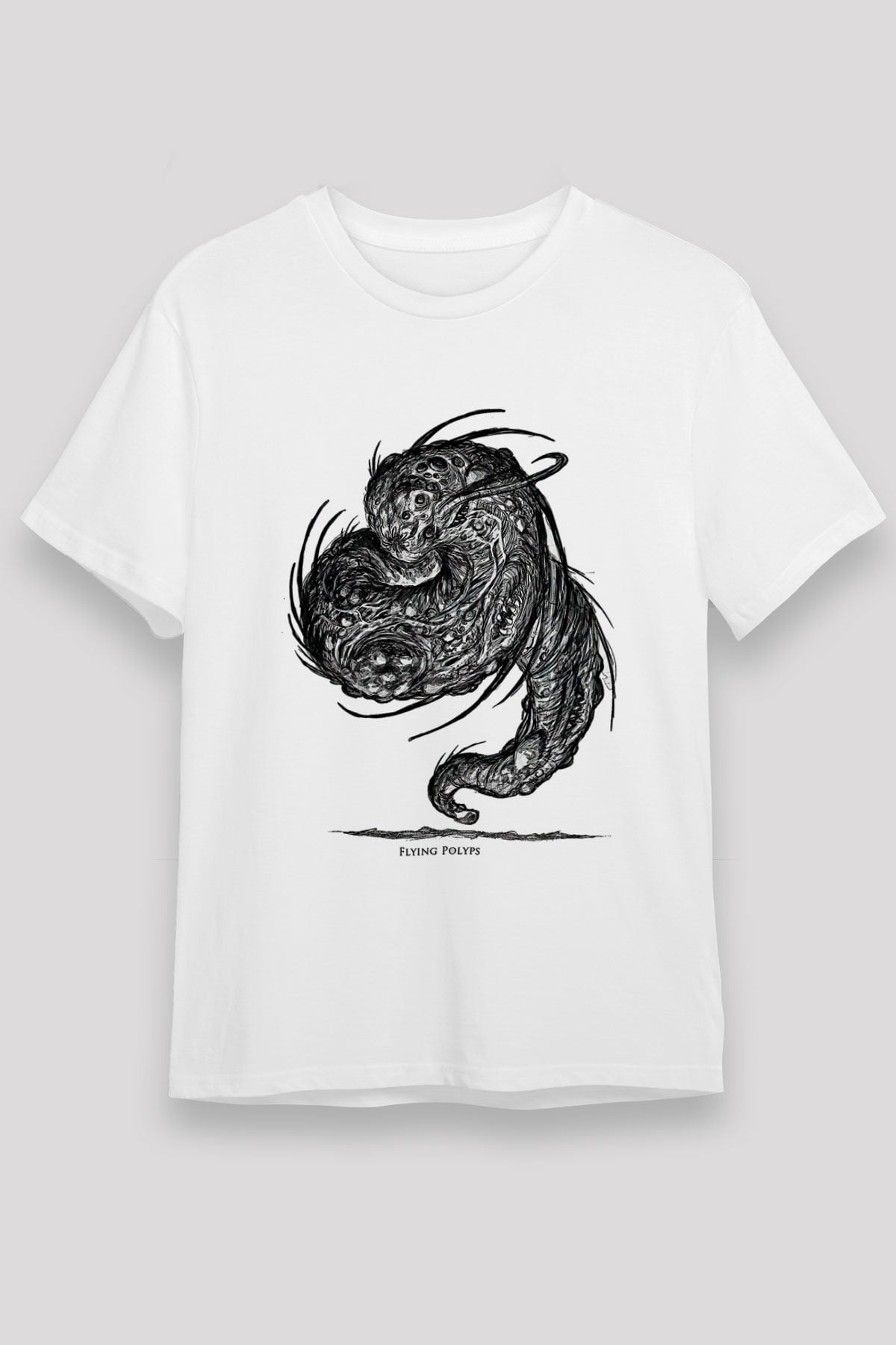 Call Of Ctulhu Baskılı Unisex Beyaz Tişört - Tshirt