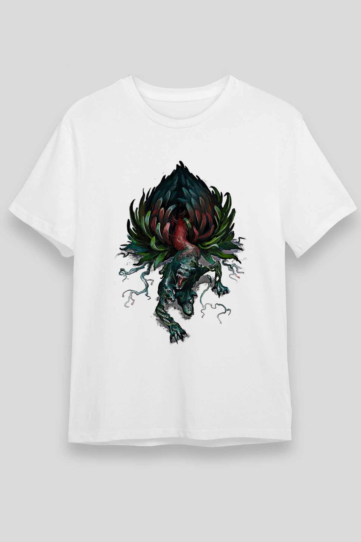 Call Of Ctulhu Baskılı Unisex Beyaz Tişört - Tshirt