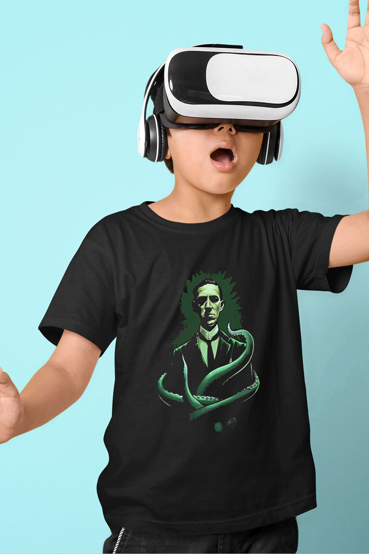 Call Of Ctulhu Baskılı Unisex Siyah Çocuk Tişört - Tshirt