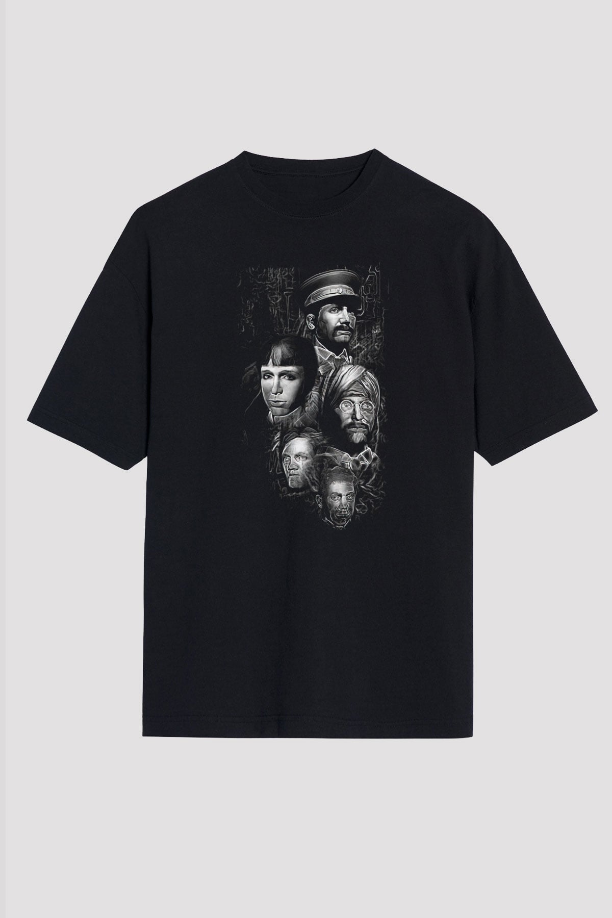 Call Of Ctulhu Baskılı Unisex Siyah Oversize Tişört - Tshirt