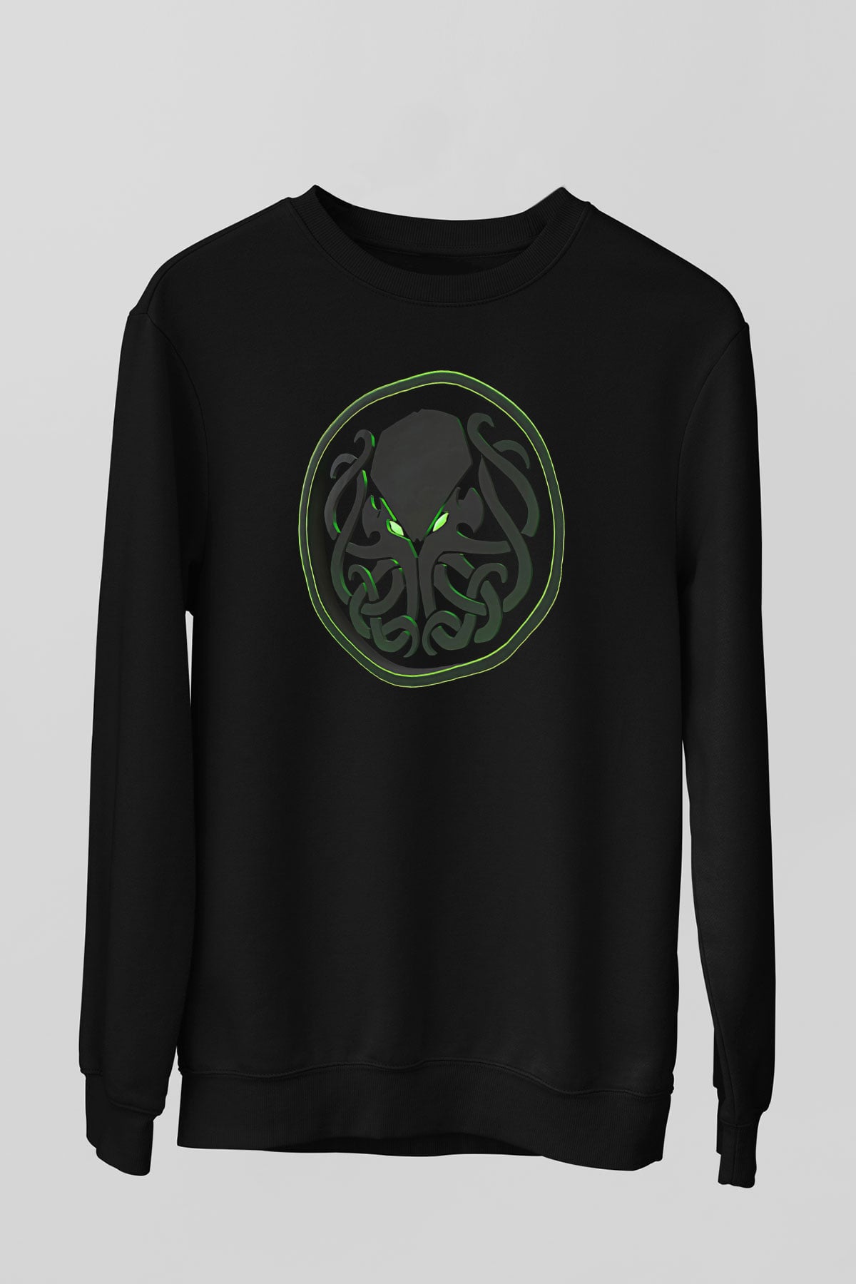 Call Of Ctulhu Baskılı Unisex Siyah Sweatshirt