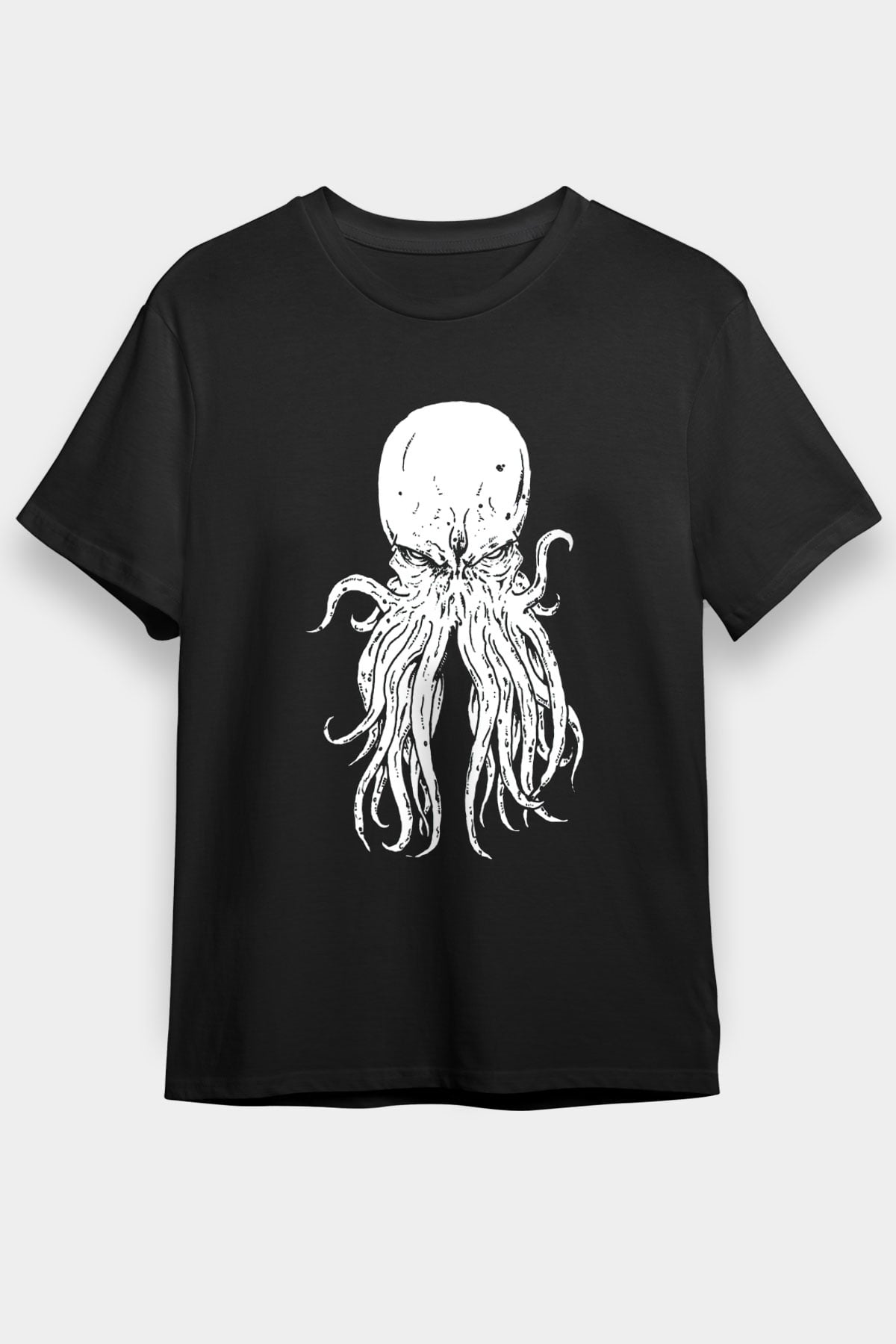 Call Of Ctulhu Baskılı Unisex Siyah Tişört - Tshirt