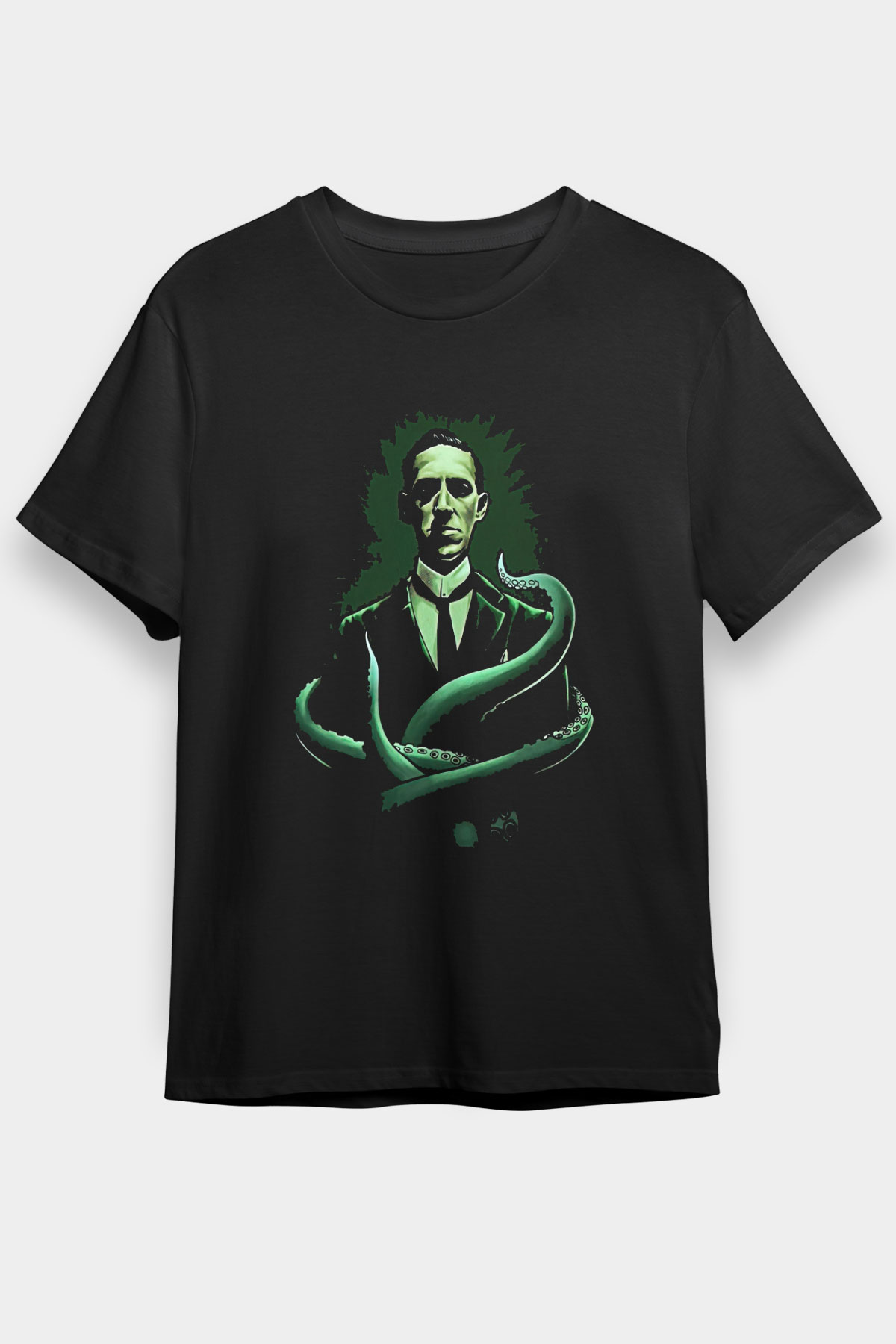 Call Of Ctulhu Baskılı Unisex Siyah Tişört - Tshirt
