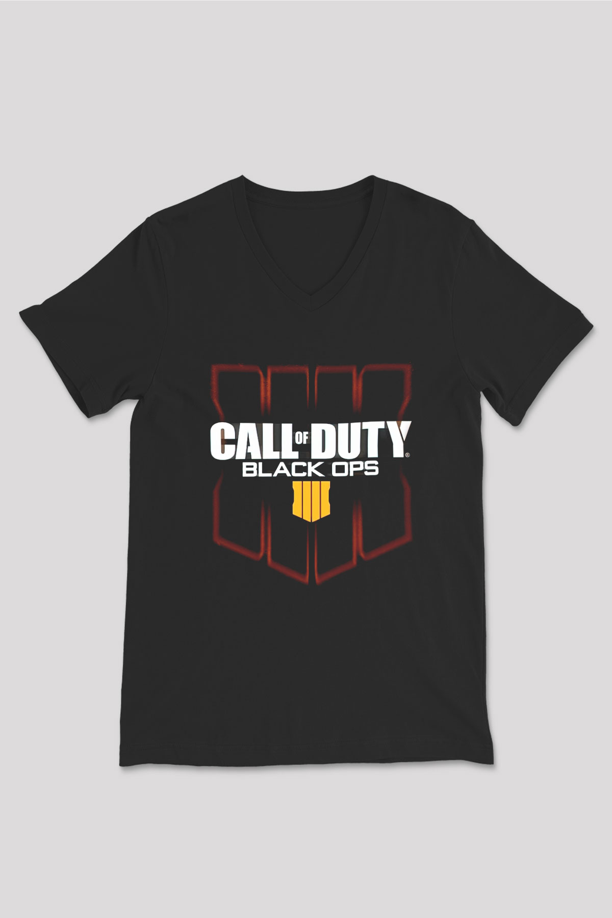 Call of Duty Siyah Unisex V Yaka Tişört T-Shirt