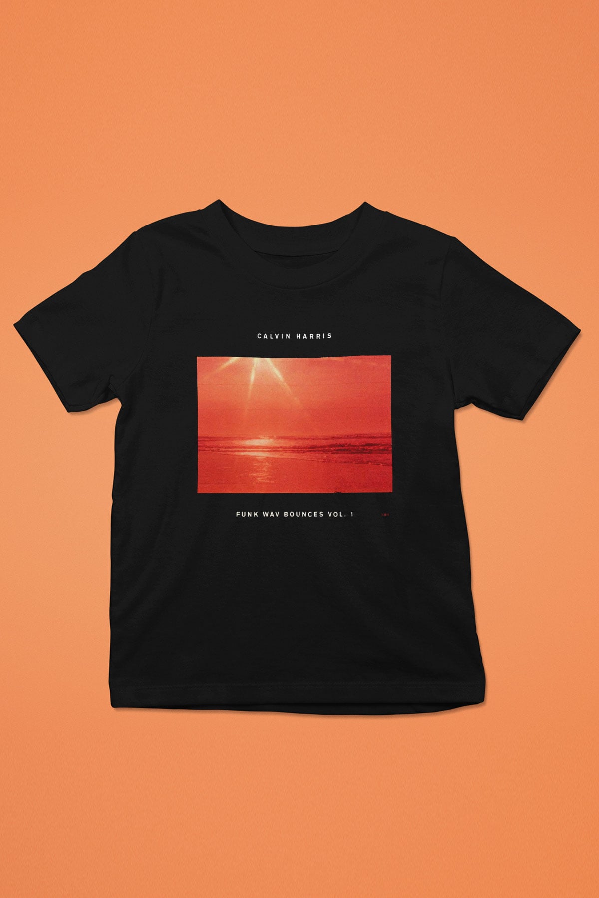 Calvin Harris Baskılı Siyah Unisex Çocuk Tişört