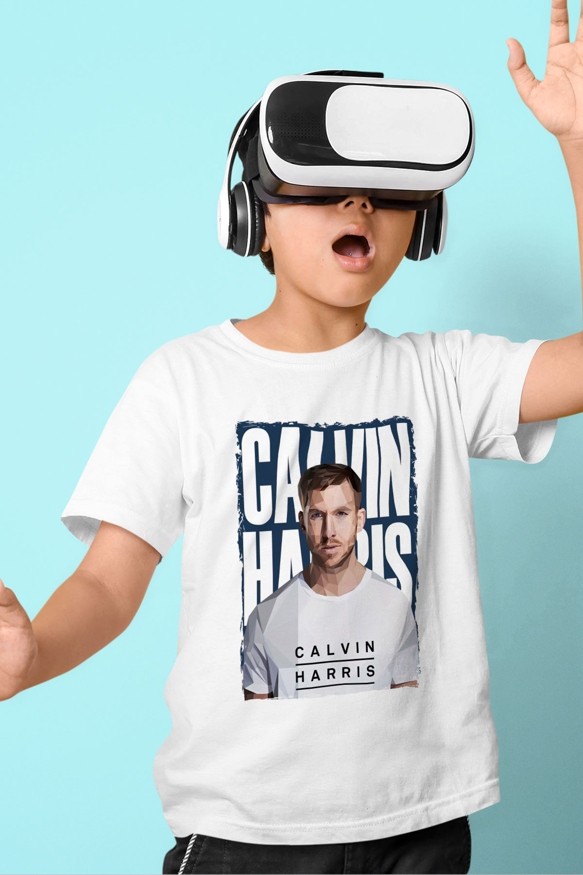 Calvin Harris Beyaz Unisex Çocuk Tişört